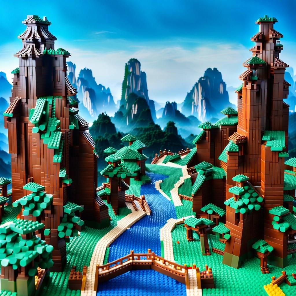 Zhangjiajie National Forest Park in Lego Bricks