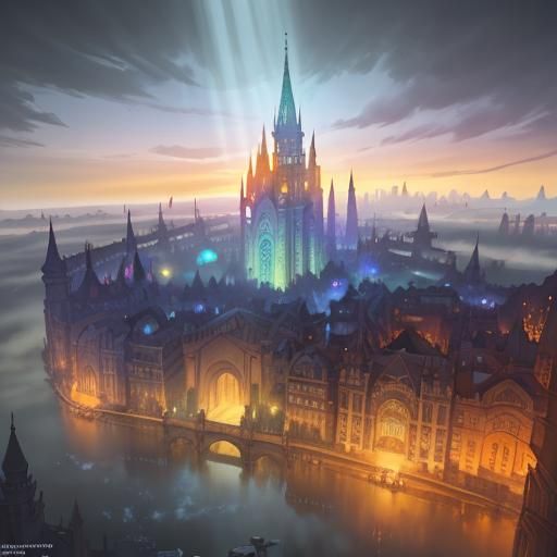 United in a Vibrant Cityscape: Fantasy Concept Art