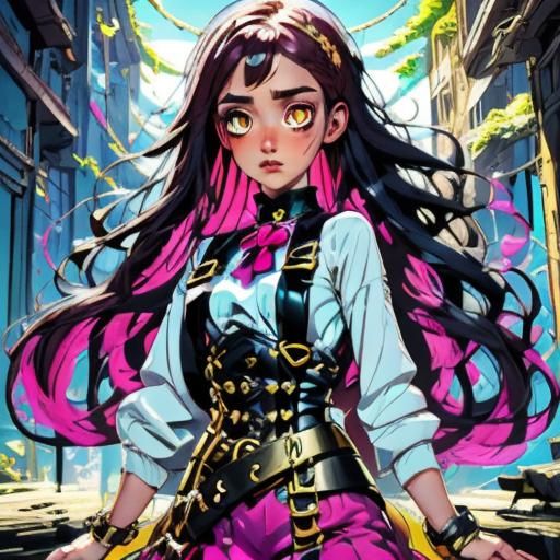 Beautiful Girl in Pink Clothes: Fantasy Concept Art