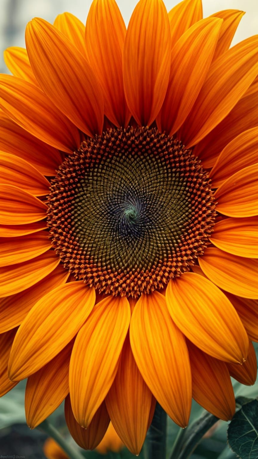 Vibrant Orange Sunflower in Intricate Patterns and Textures