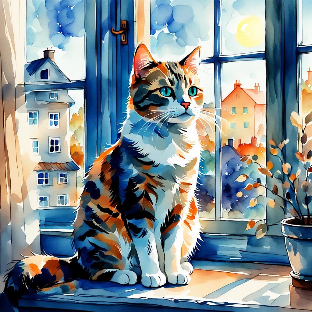 Watercolor Cat