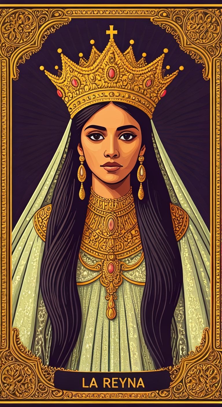 La Reyna Queen Mexican Lotteria Card