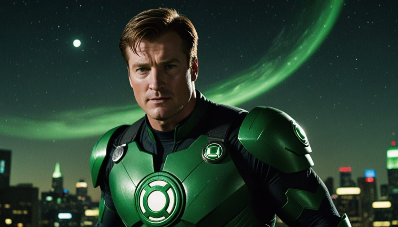 Guy Gardner Green Lantern Soars Through the Night in Cinemat...