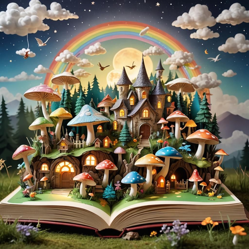 Magical Pop-Up Book with Luminous Fairies