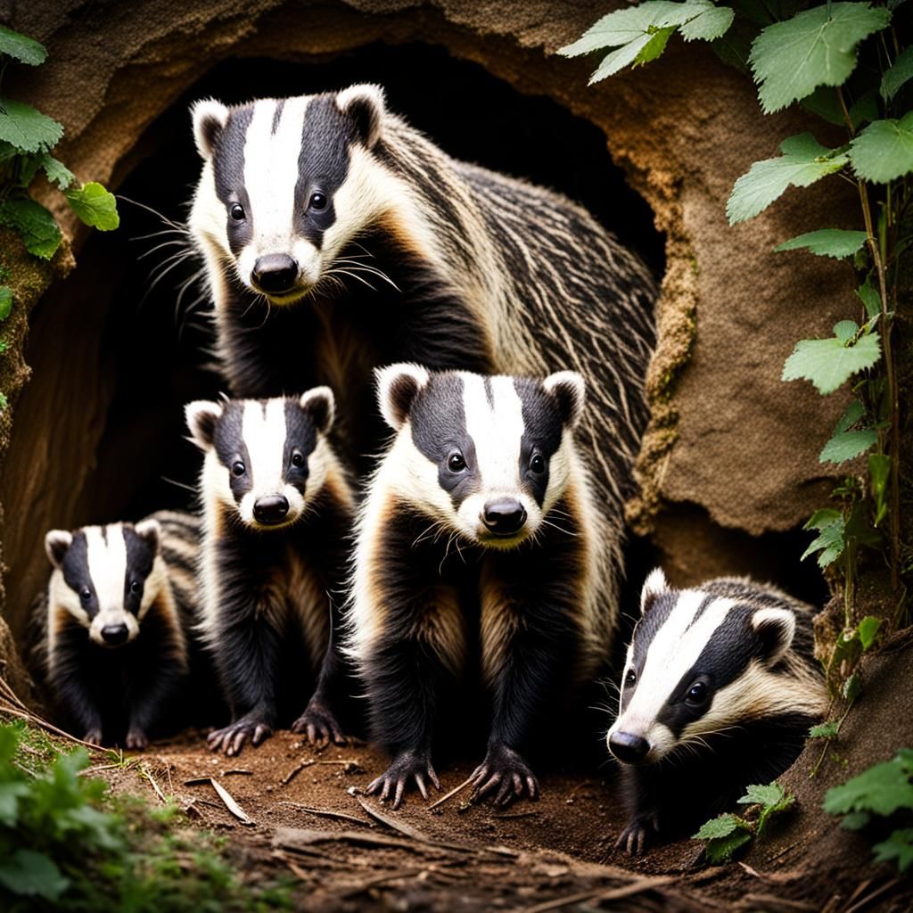 Badger Family Sett, Heavenly Sunlight