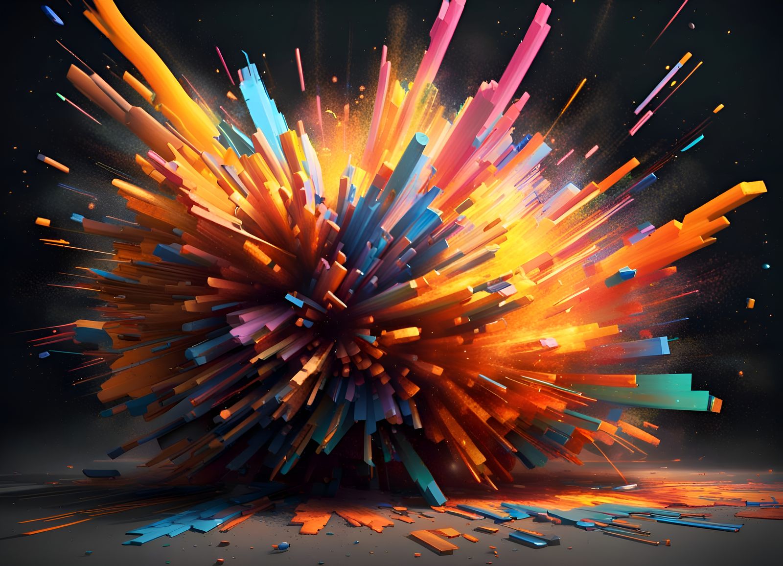 Explosion of Light in Graffiti Art Style