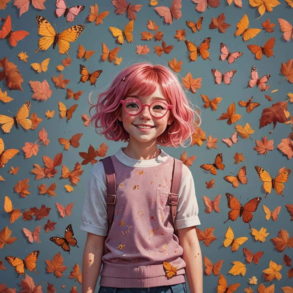 Girl with Butterfly Clip: Fantasy Concept Art