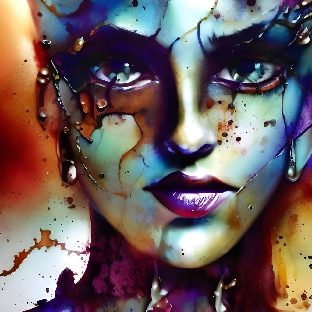 Iridescent Metallic Watercolor Splash Art in 8K