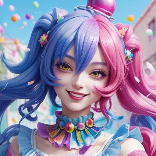 Pinkie Pie as Jester in Pastel Anime Dreamscape