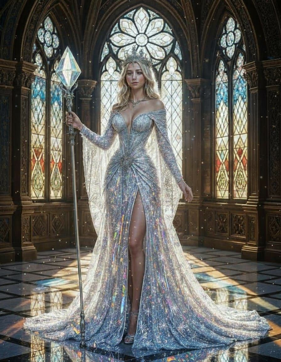 Ethereal Elvish Queen in Crystal Gown