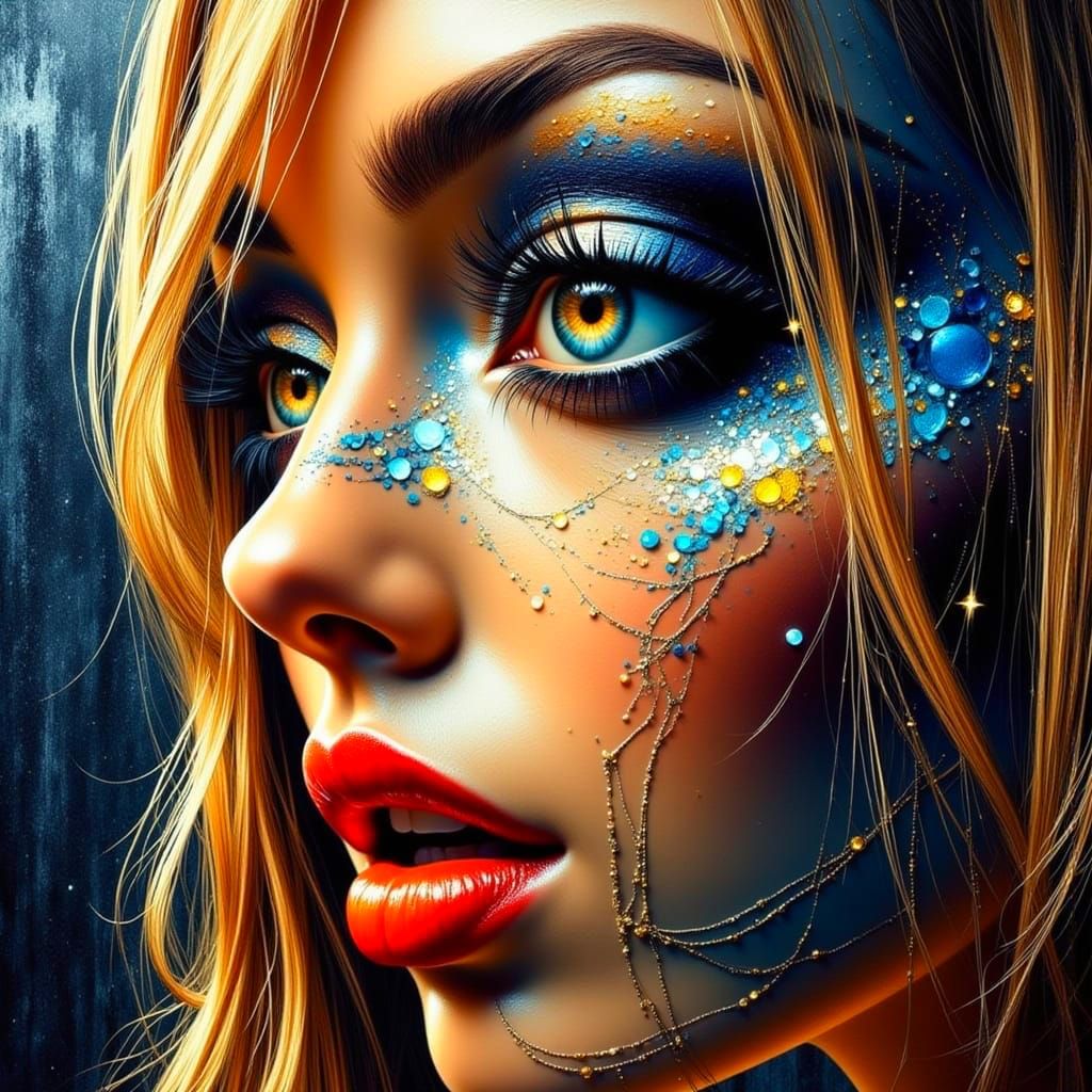 Surreal Impasto Portrait with Fractured Reality