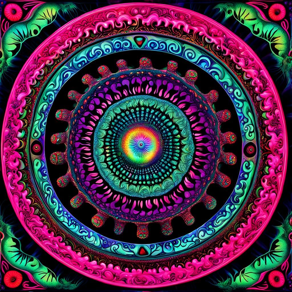 Psychedelic Tunnel Vision in Ultra-Detailed 3D Render
