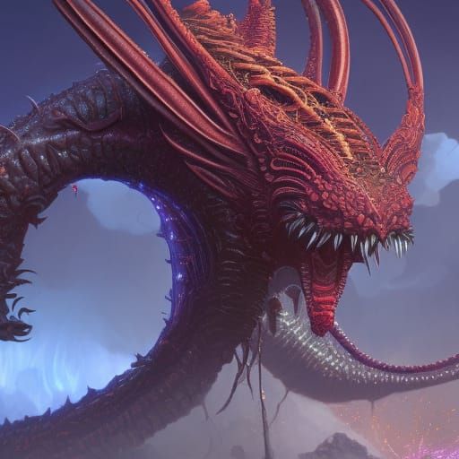 Fantastical Hellfire Parasite Flower Alien Concept Art