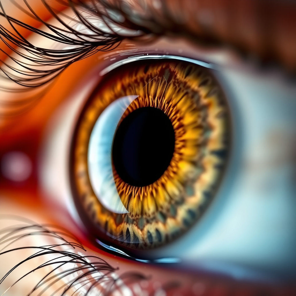 Macro Photograph of a Human Eye with Colorful Iris