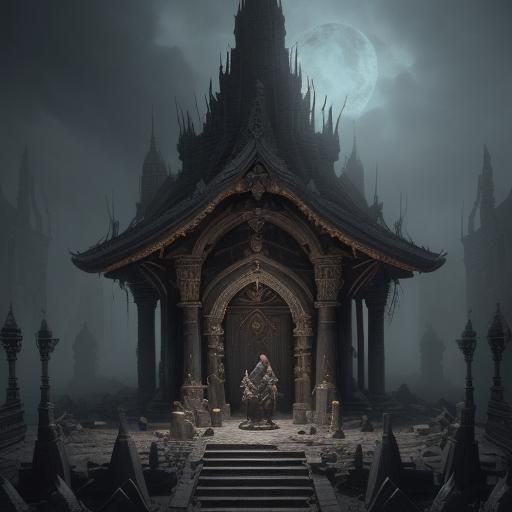 Dwarf Cleric Sanctifies Temple in Digital Painting
