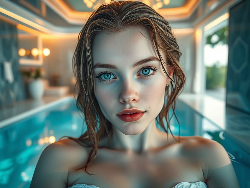 Surreal Portrait of a Young Woman in Luxurious Surroundings