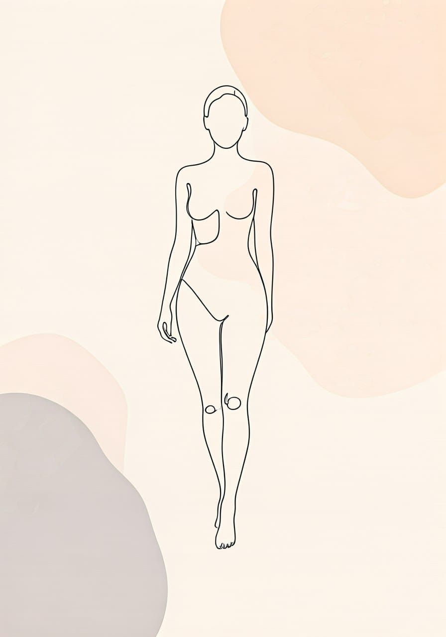 Elegant Minimalist Line Drawing of an Abstract Woman