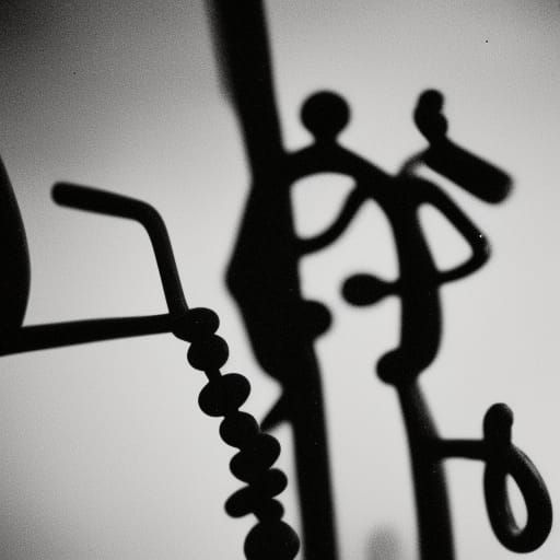 Romantic Couple in Style of Giacometti and Doisneau