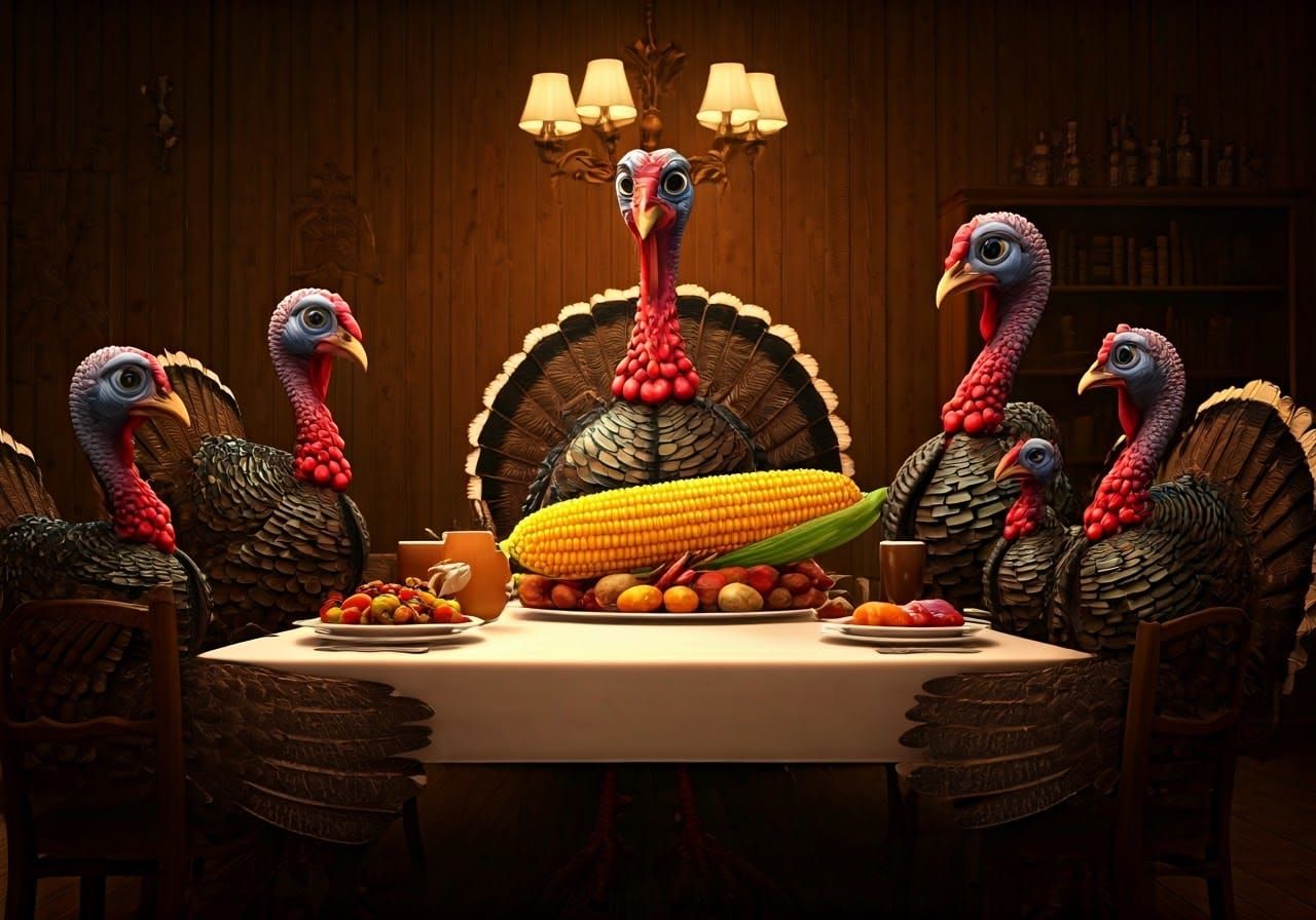 Turkey Family Dinner: Anthropomorphic Feast