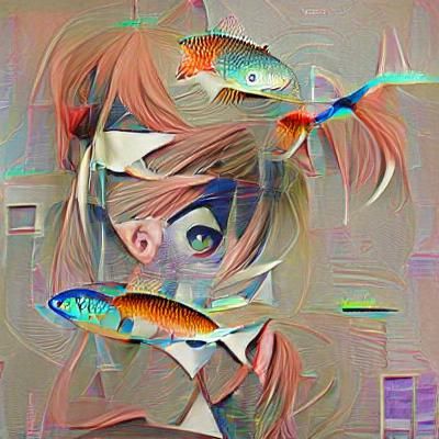 Anime Fish Girl Character Illustration