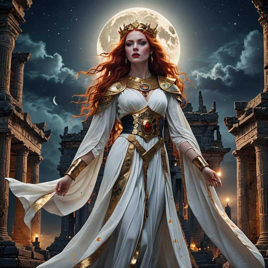 Goddess in Temple Ruins: Digital Matte Painting