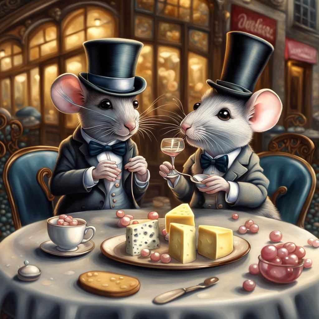 Mice in Paris: A Magical Cafe Scene