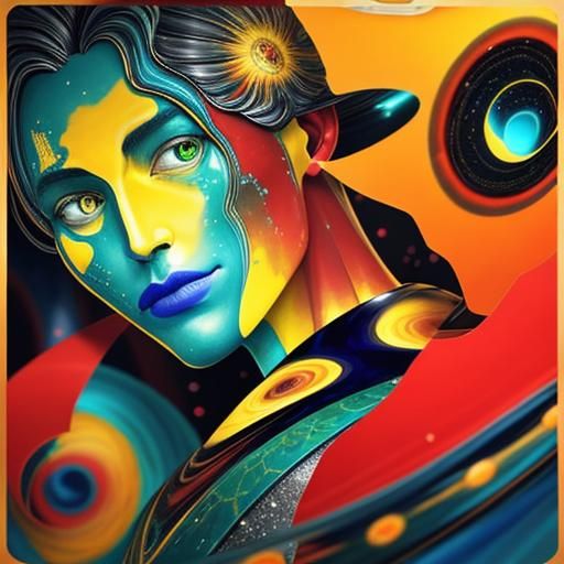 Galactic Mirror Shards in 3D Photorealistic Style