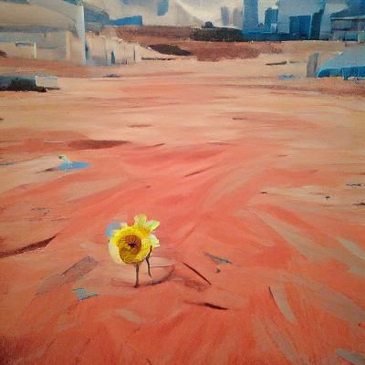 Vibrant Flower Thrives in Barren Wasteland