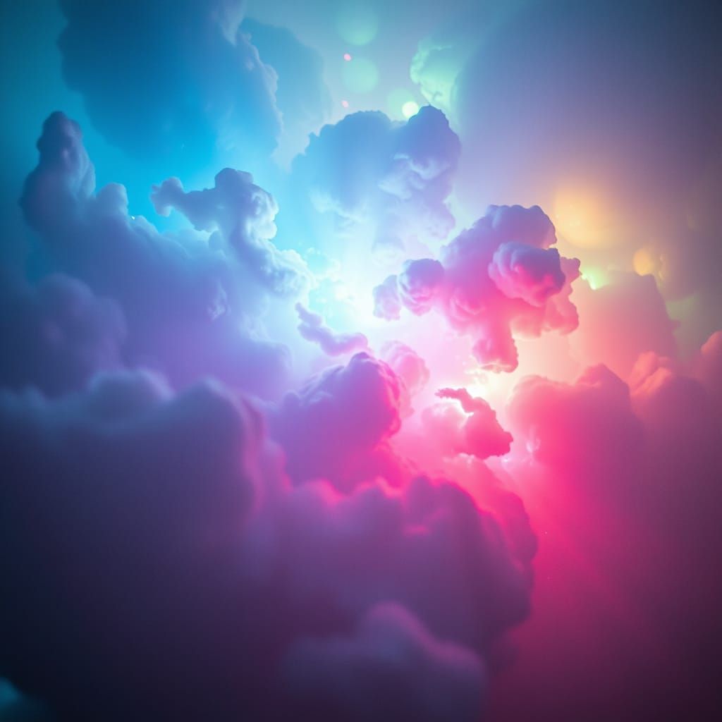 Surreal Dreamscape Illuminated with Vibrant, Ethereal Light