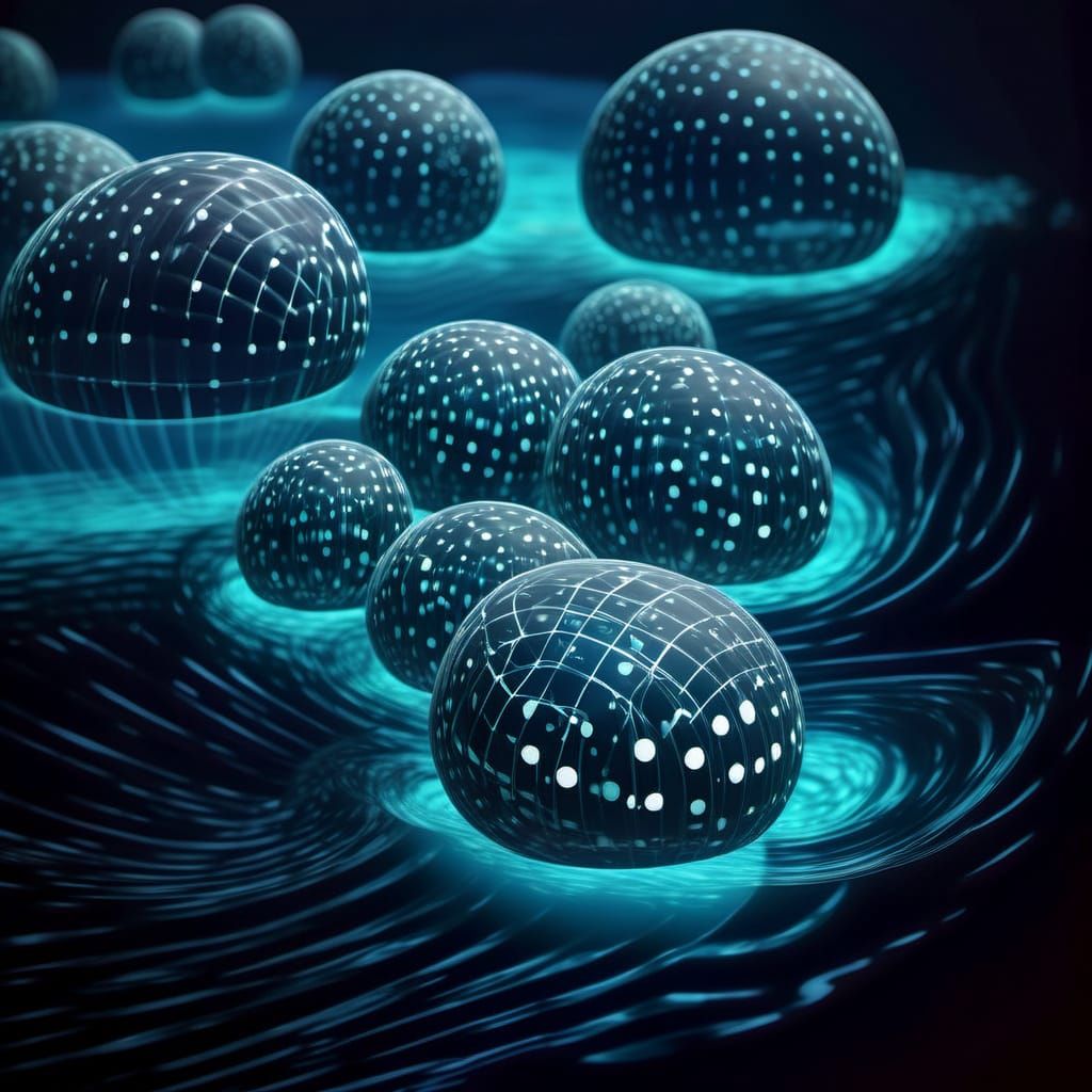 Cheerful Blue Abstract Shapes in Avant-Garde 3D Render