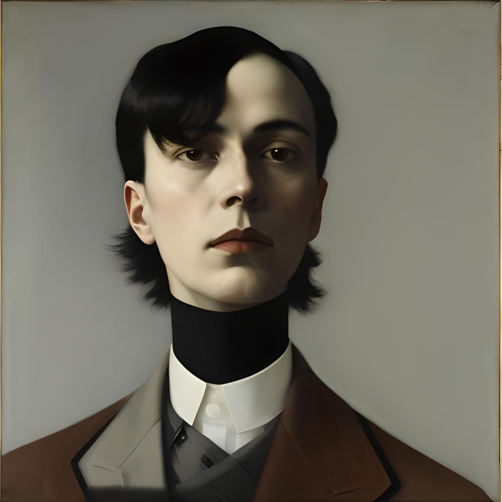 Monochrome Self-Portrait in Oil