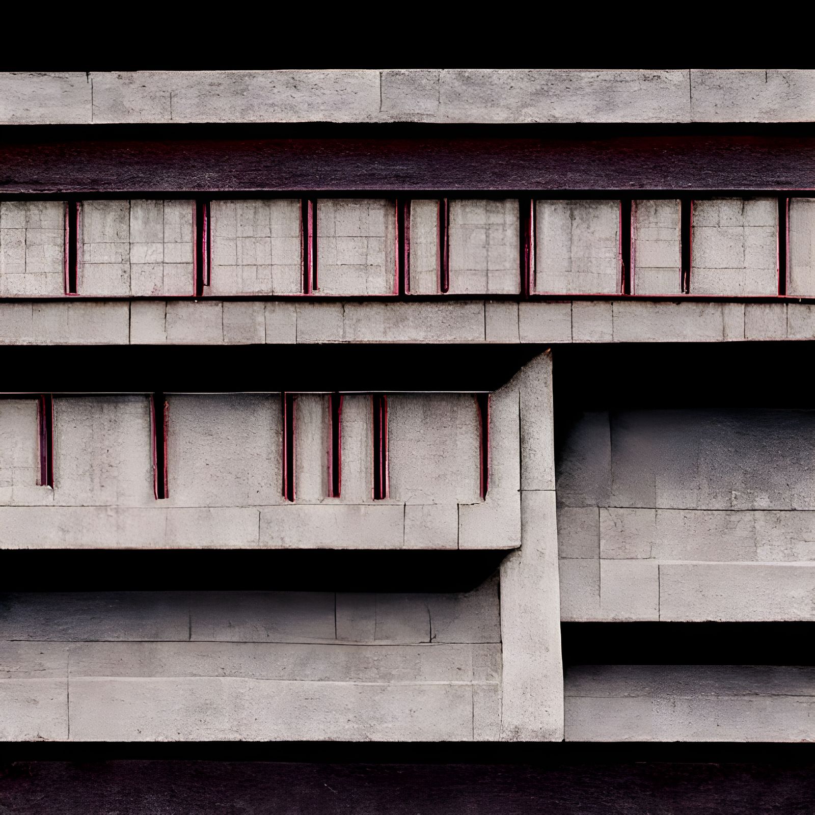 Brutalist Building Design in Frank Lloyd Wright Style