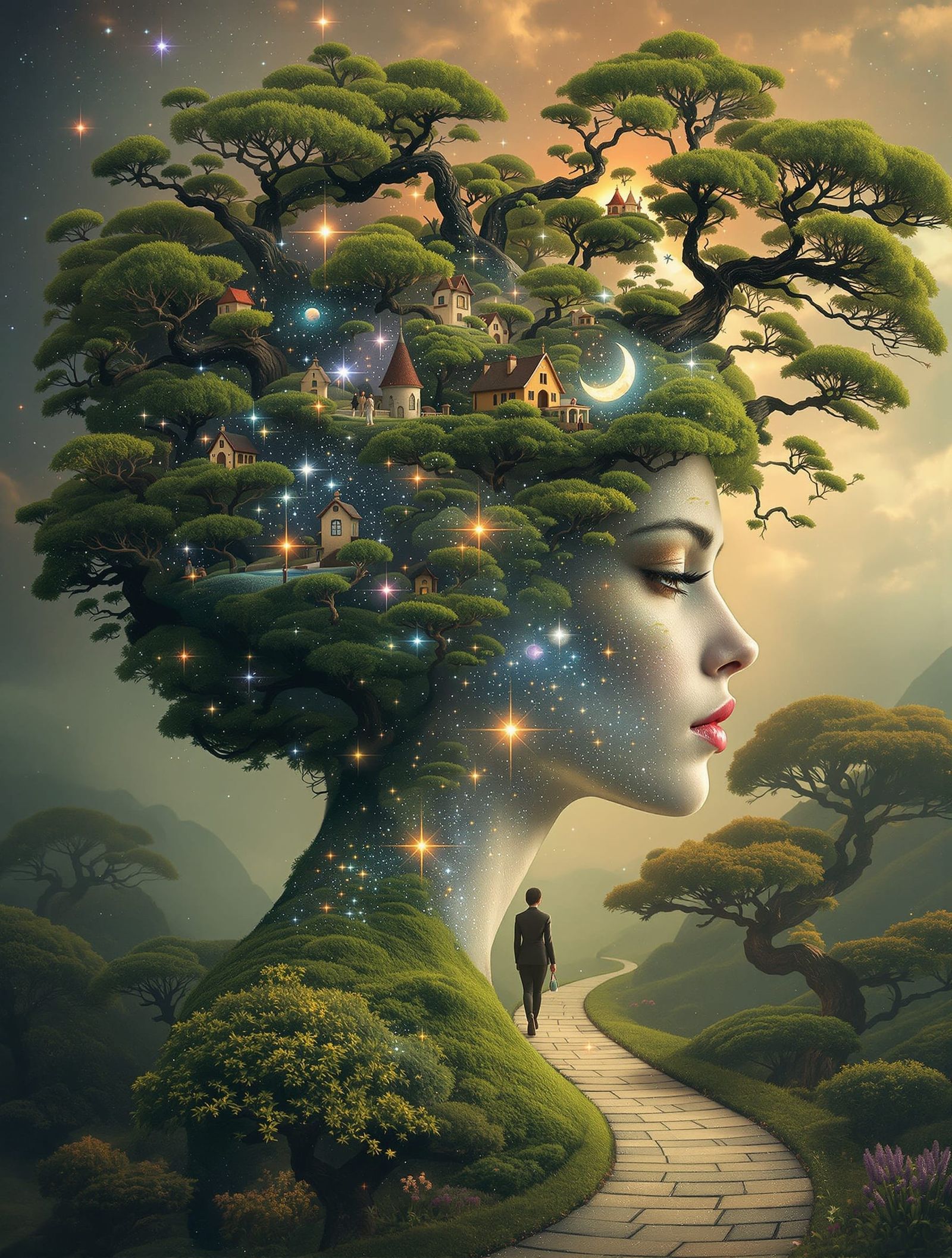 Surreal Hairstyle Depicting Cosmos Creation, Stranka Style