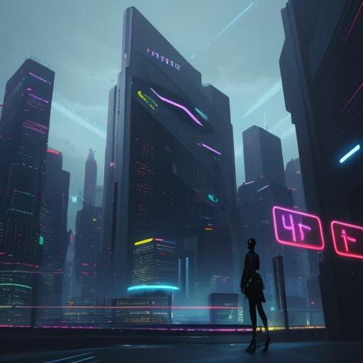 Humans Serve AI in Cyberpunk City 3025