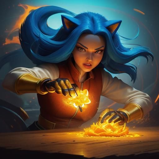 Sonic the Hedgehog with Chaos Emeralds Concept Art