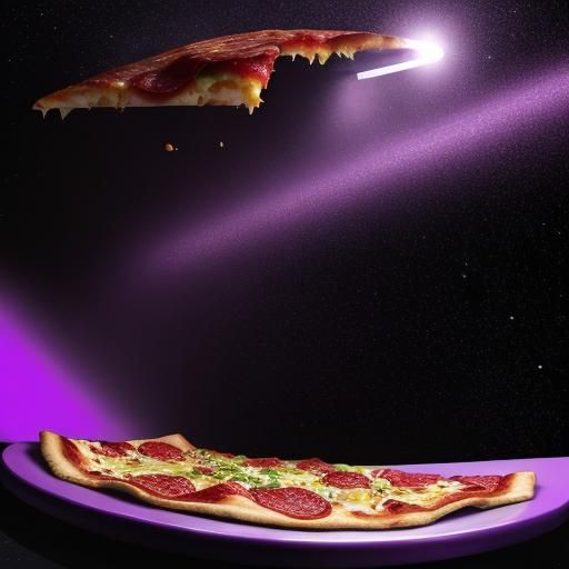Cosmic Purple Pizza with Pineapple and Salami