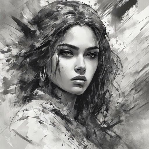 Detailed Portrait of a Girl in 19th Century Style