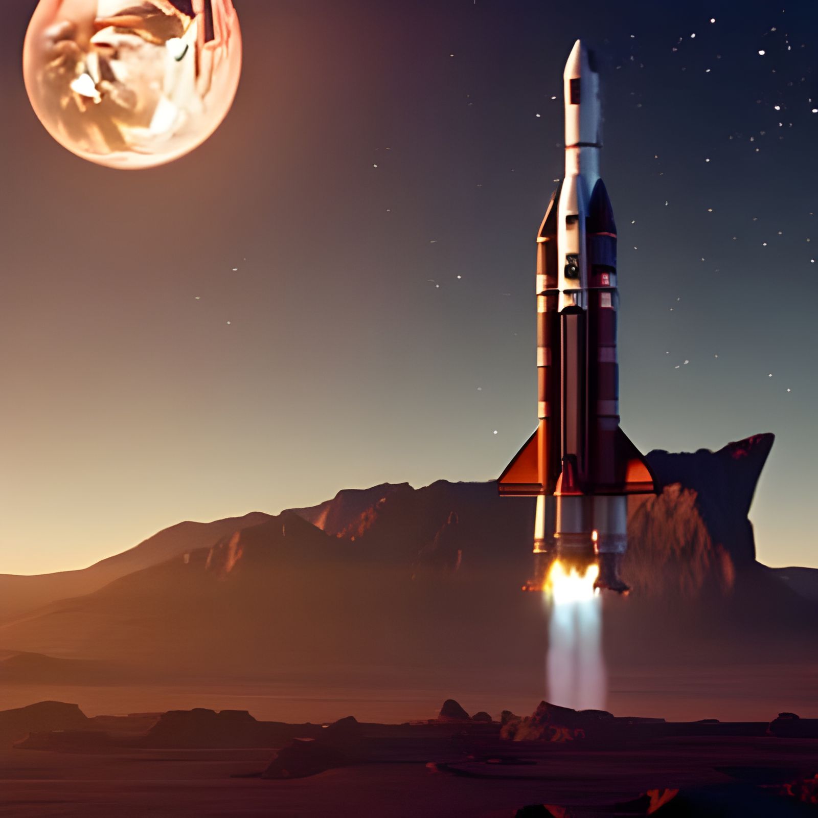 Night Launch on Mars