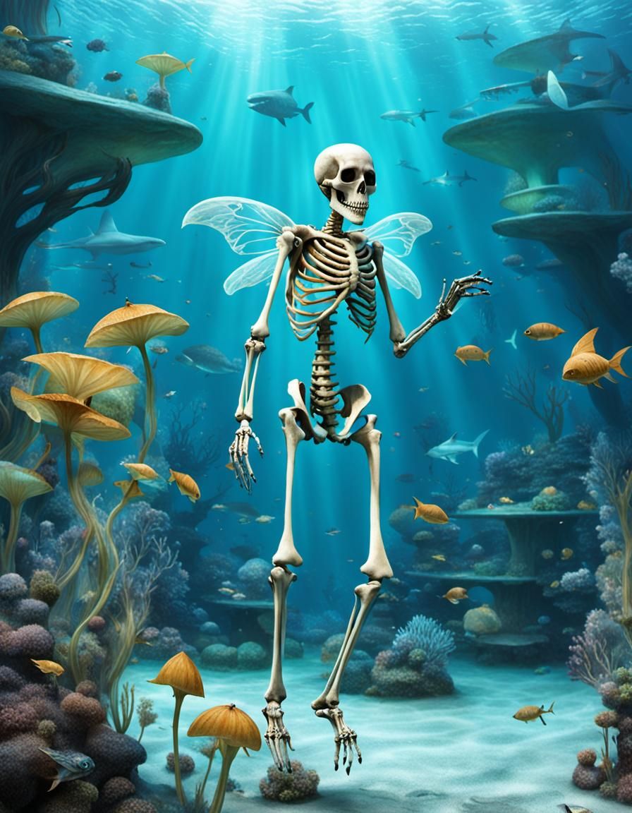 Underwater Skeleton Fairy at Cafe Shark