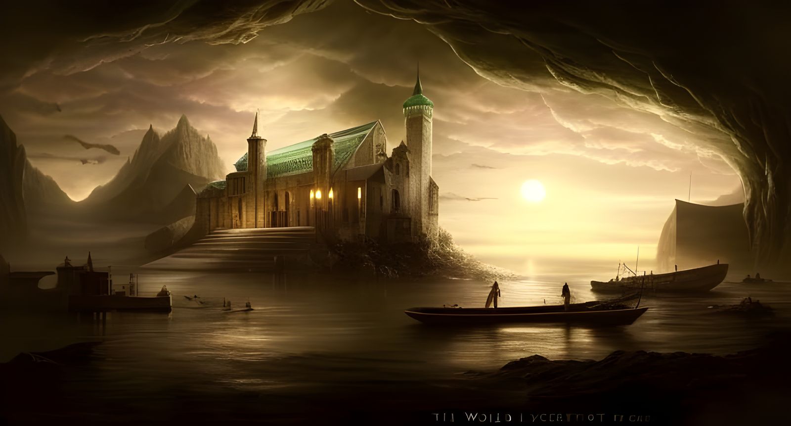 Lovecraftian Dark Fantasy Art in Style of Alphonse Mucha