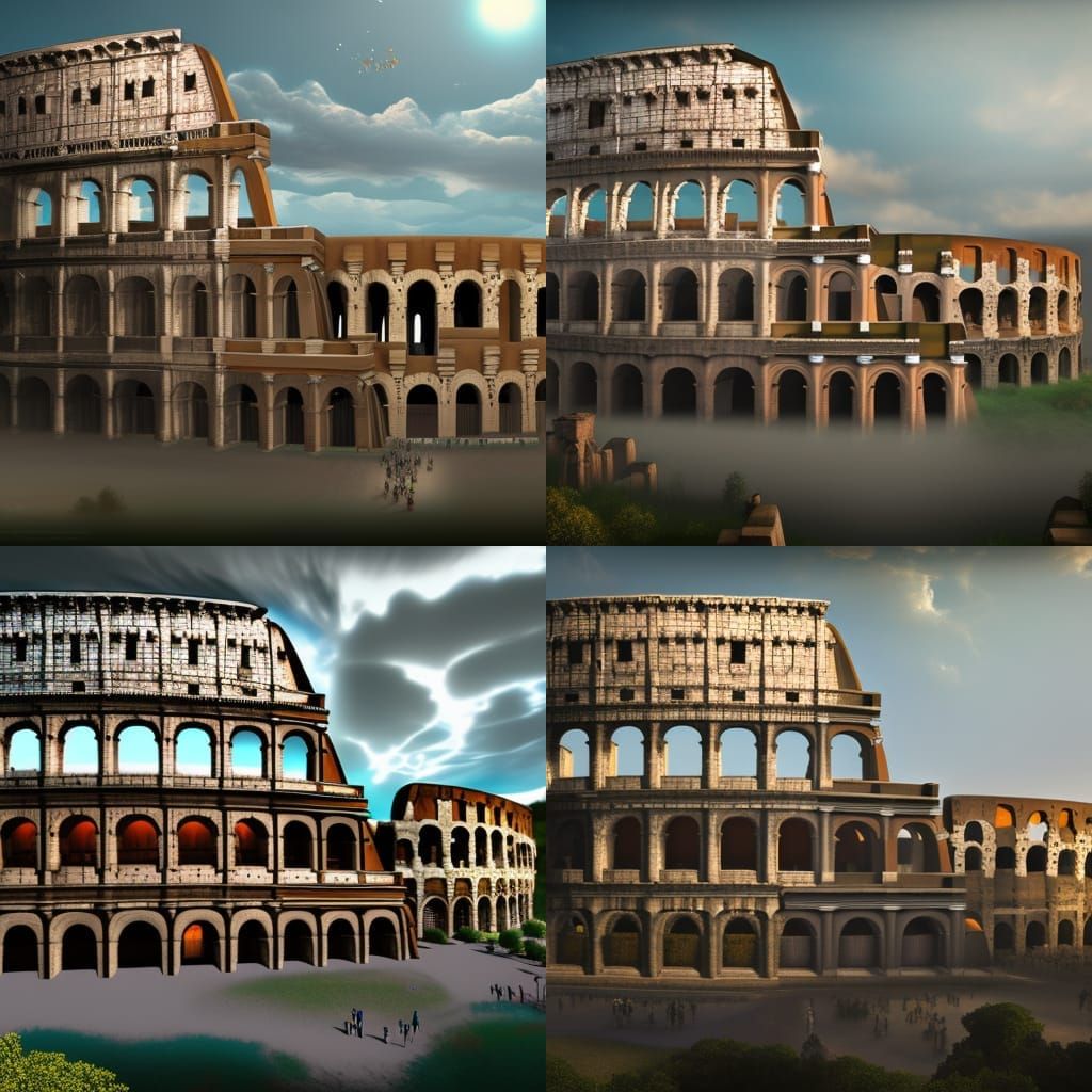 Italy's Ancient Colosseum: Detailed Matte Painting