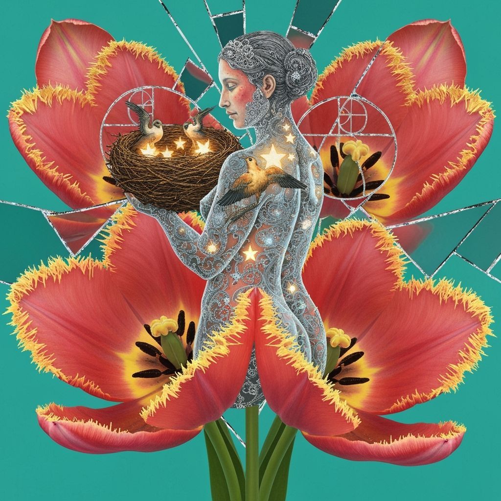 Surreal Bio Art: Female Form, Nature, and Cosmic Nest