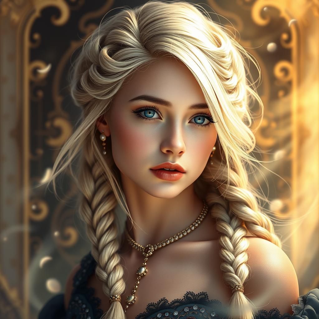 Exquisite Blonde Portrait in Fantasy Art Style