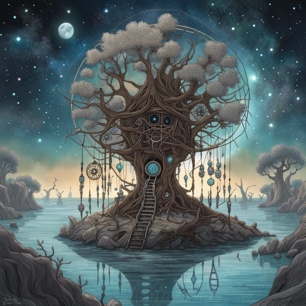 Dreamcatcher in Alien Tree, 3D Render