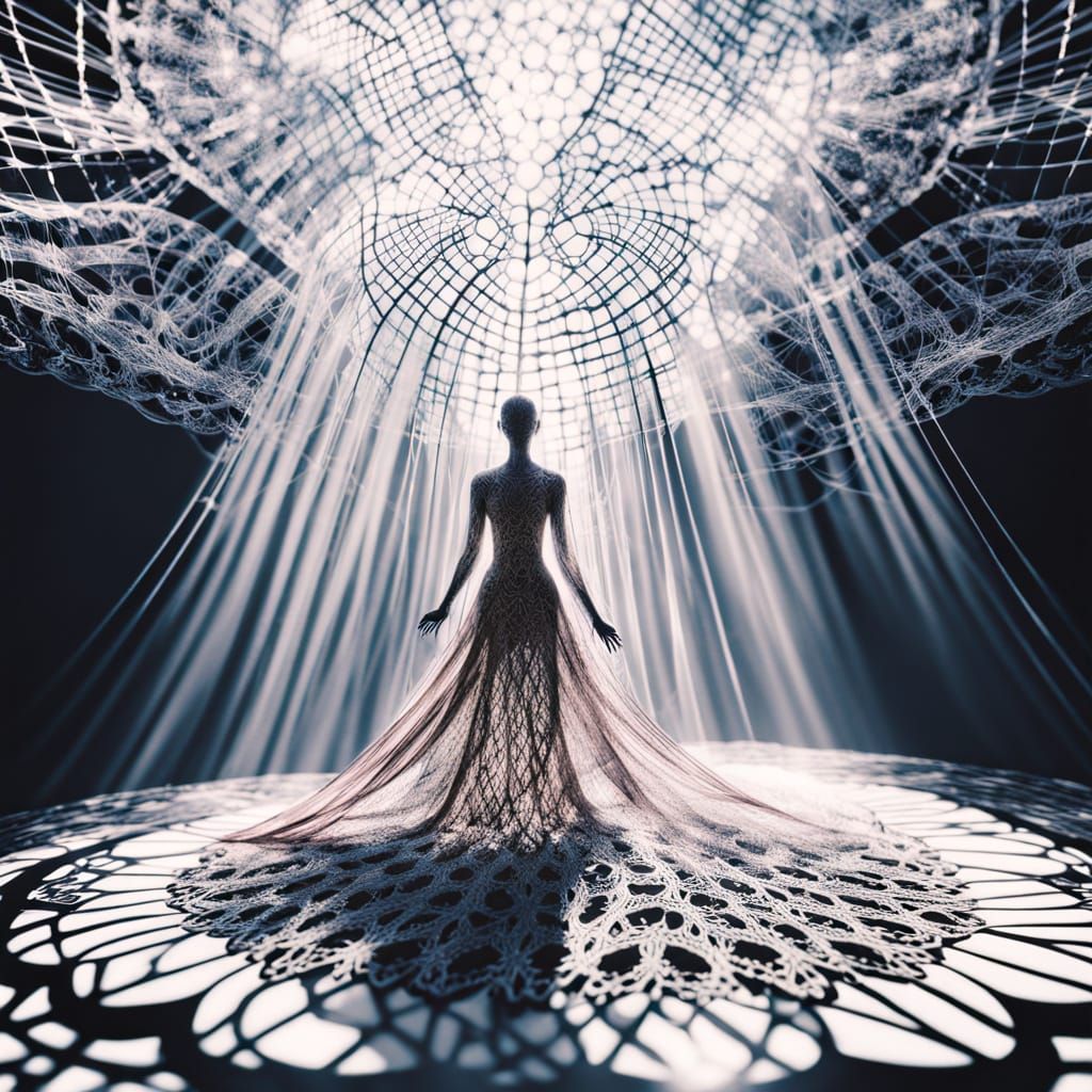 Ethereal Dancer in a Surreal Lightscape