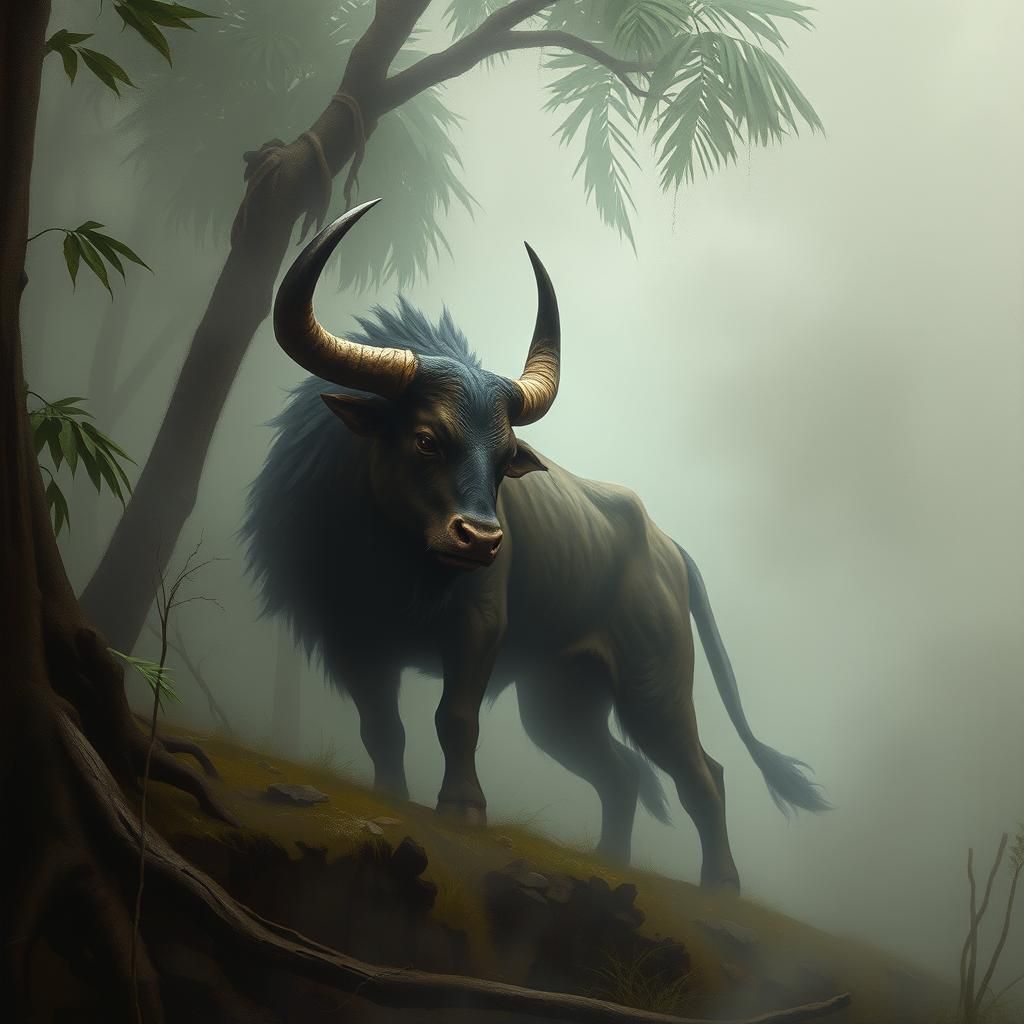 Bull Scorpion Hybrid in Misty Jungle