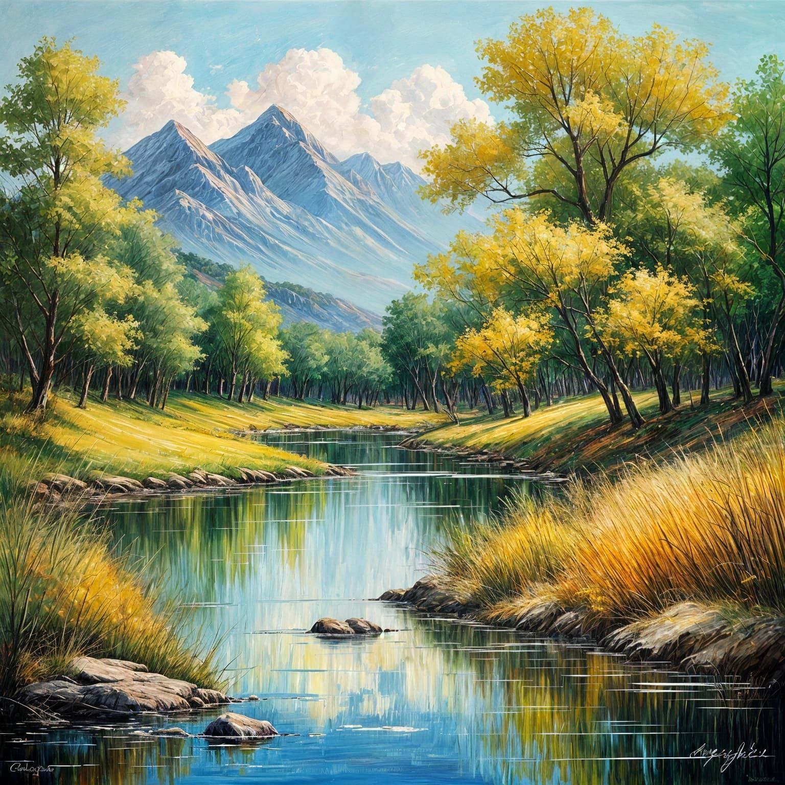 Masterful Landscape Painting with Bold Brushstrokes