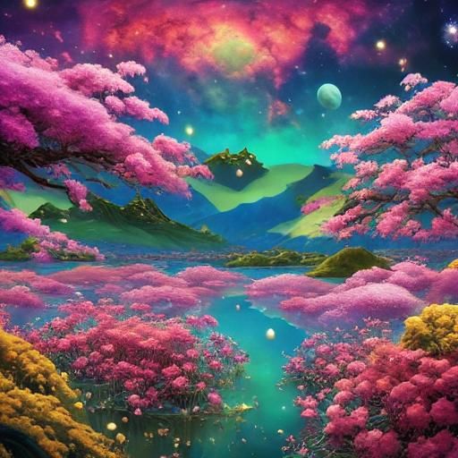 Library Interior in Gustav Klimt Style