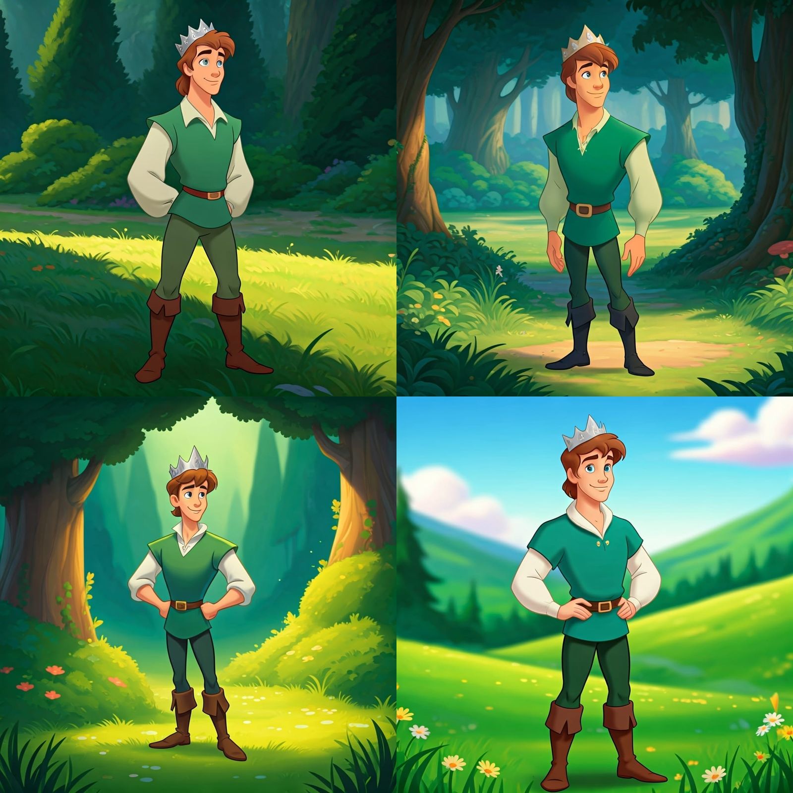 A Handsome Disney Prince in Green Attire