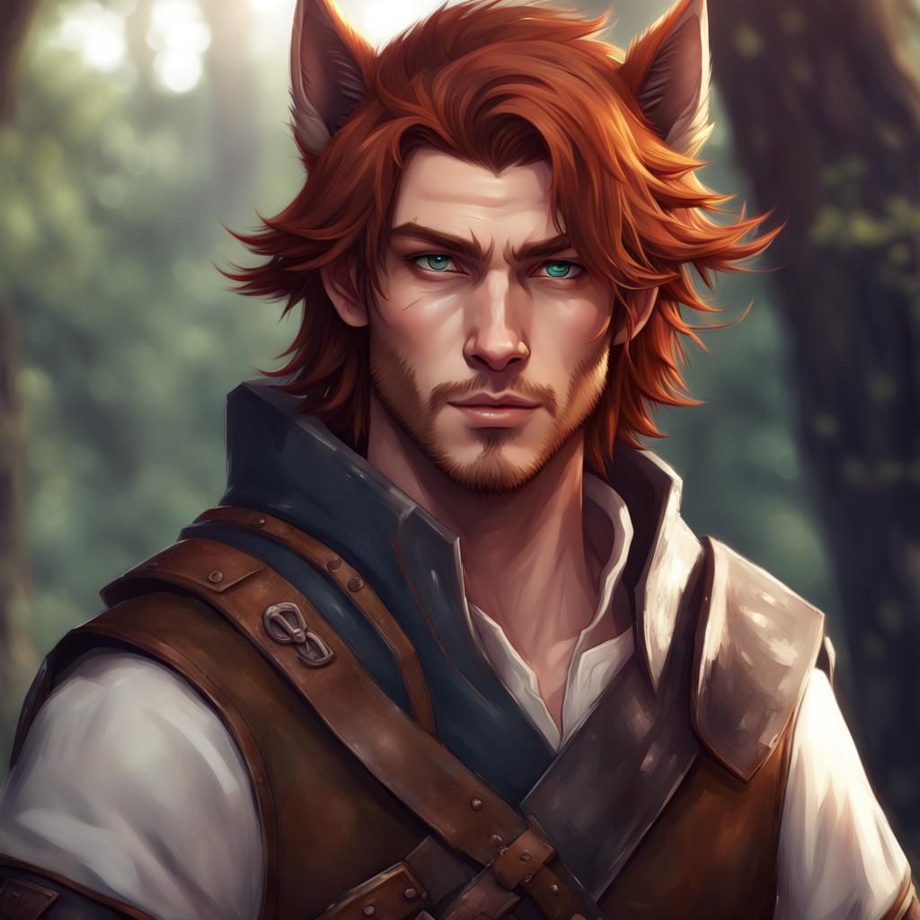 Auburn-Haired Rogue Ranger with Dog Ears